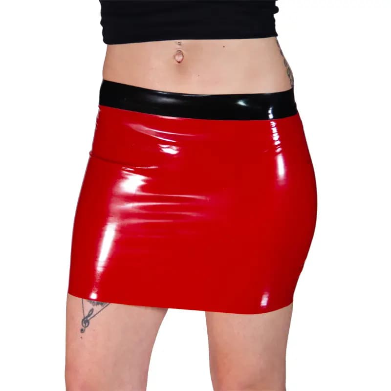 Jupe Latex Crayon S Rouge
